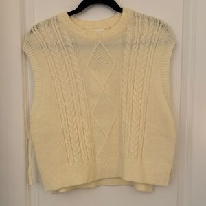 &merci Cream Cable Knit Women's Sweater Vest